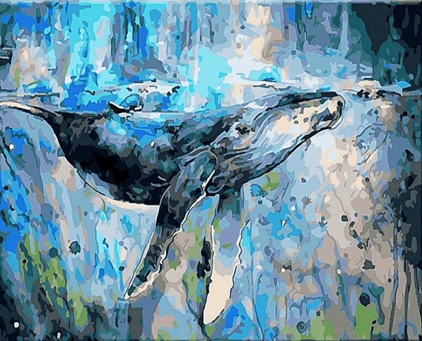 Paint by Numbers Kit Abstract Whales