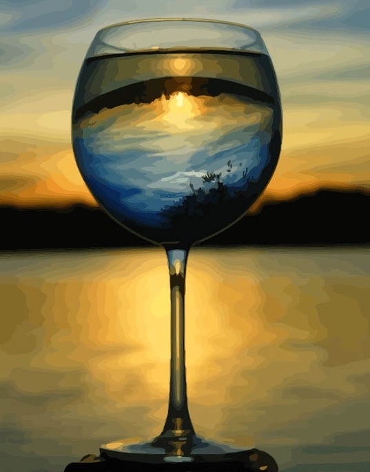 Paint By Numbers Kit Wine Sunset - Just Paint by Number