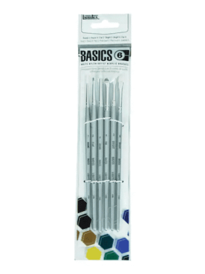 6 Liquitex Basics Short Handled Acrylic Paint Brushes - Just Paint by Number