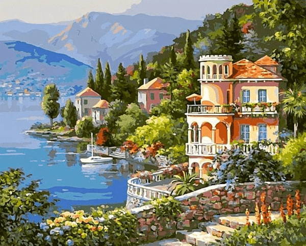 Paint by Numbers Kit Landscape Lakeside