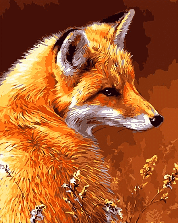 Fox with Chicory Paint by Numbers Kit