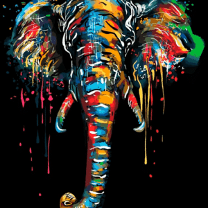 Abstract Elephant Paint By Numbers Kit - Just Paint by Number