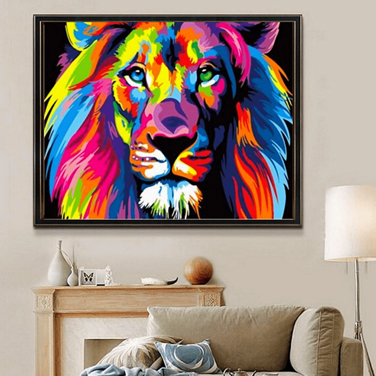 Colorful Lion Paint by Number Kit Just Paint by Number