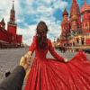 Paint by Numbers Kit Traveling Woman Moscow - Just Paint by Number