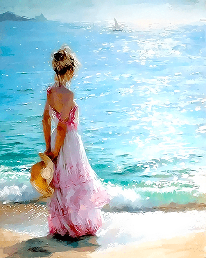 Paint by Number Kit Seaside Girl - Just Paint by Number