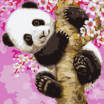 Paint By Number Kit Kids Cherry Panda - Just Paint by Number