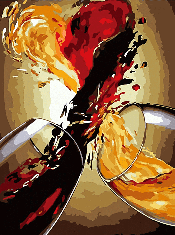 Phot of Abstract Wine - Paint By Numbers Kit photo