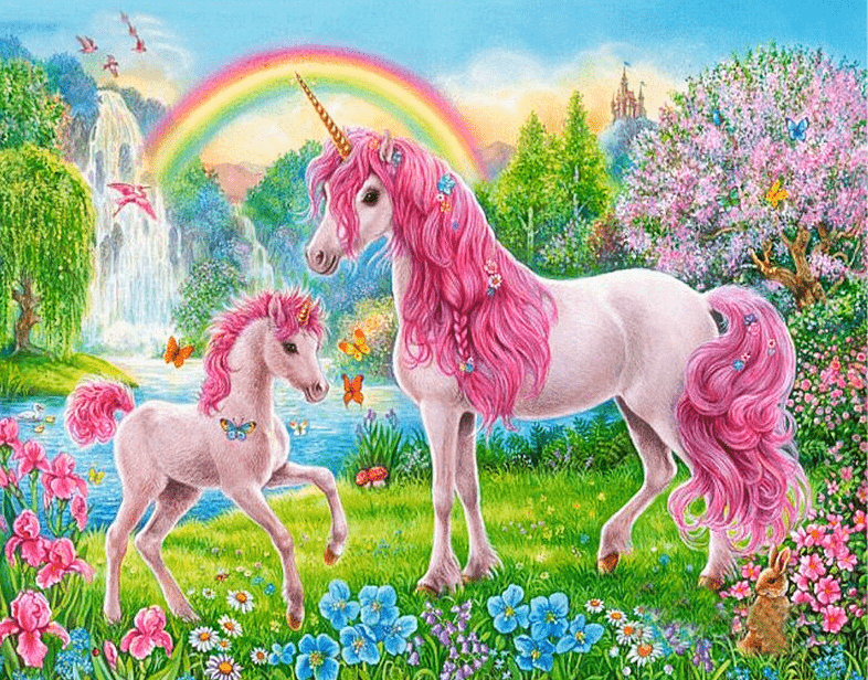 Paint by Numbers Kit for Kids Pink Unicorn - Just Paint by Number