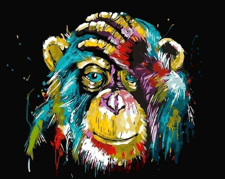 Paint by Numbers Kit Abstract Monkey - Just Paint by Number