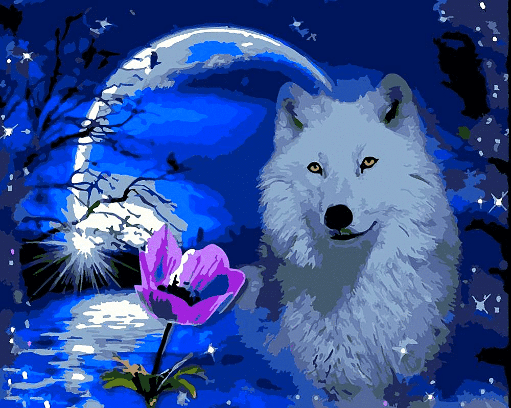 Красивый добрый волк