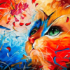 Paint by Numbers Kit Abstract Cat - Just Paint by Number