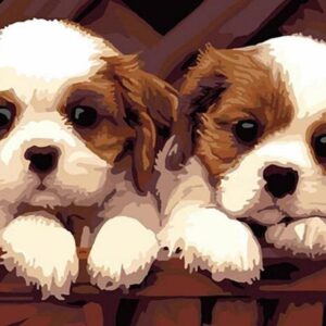 Two Puppies Paint by Numbers Kit - Just Paint by Number