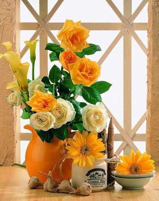 Yellow Flowers Paint by Numbers Kit - Just Paint by Number