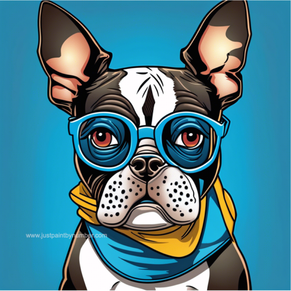 Diamond Painting Kit - Cartoon Boston Terrier