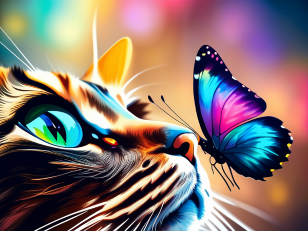 Butterfly Cat Animal DIY Diamond Kit Painting