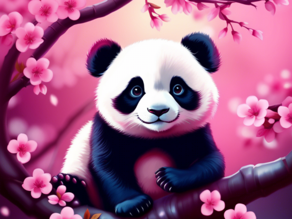 Cherry Blossom Panda DIY Diamond Painting | Just Paint by Number