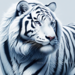A painting of a white tiger