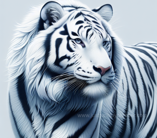 A painting of a white tiger