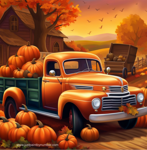 Diamond Painting Kit - Thanksgiving Pumpkin Truck
