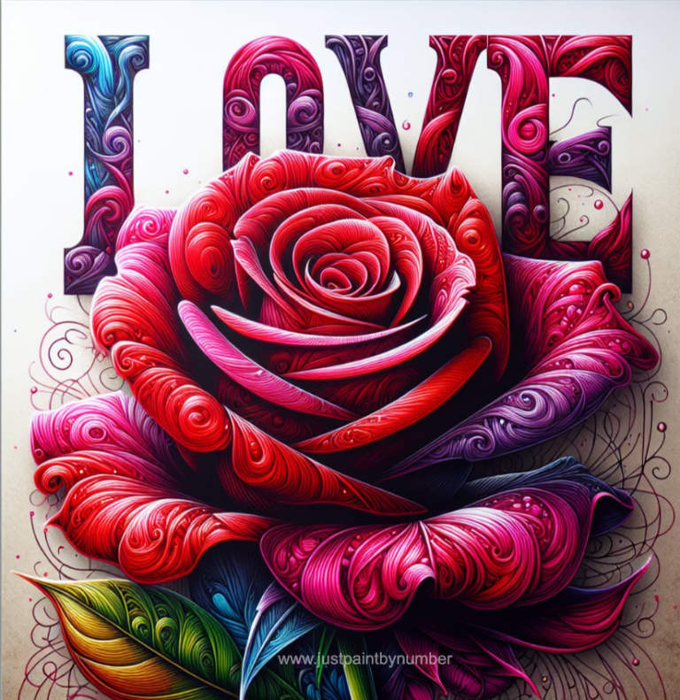 picture of paint by number painting Love