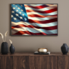 Image of American Flag Paint By Number Canvas in a wall frame