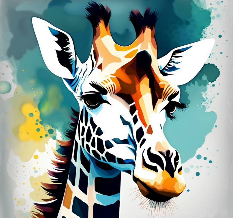 Picture of Giraffe Paint by number canvas