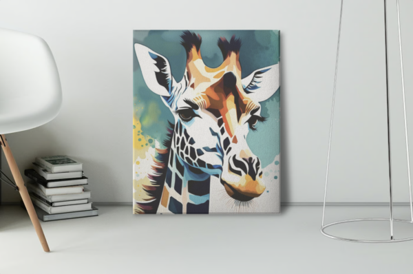 Image of giraffe paint by number canvas