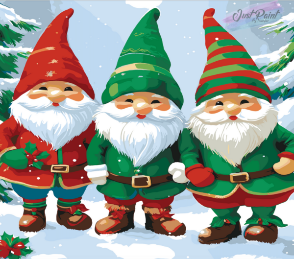Painting of Holiday gnomes