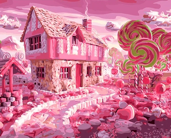 Paint By Number Kit Landscape Candy House - Just Paint by Number