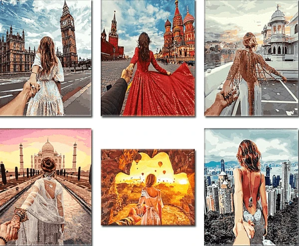 Paint by Numbers Kit Traveling Woman Moscow - Just Paint by Number