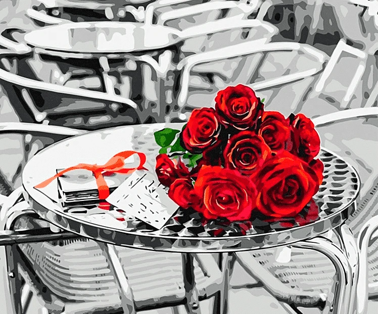 Paint by Numbers Kit Rose Perspective - Just Paint by Number