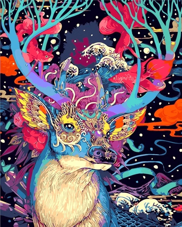 Paint By Numbers Kit Abstract Deer - Just Paint by Number