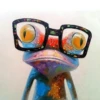 Cute Colorful Glasses Frog Painting By Number Kit - Just Paint by Number