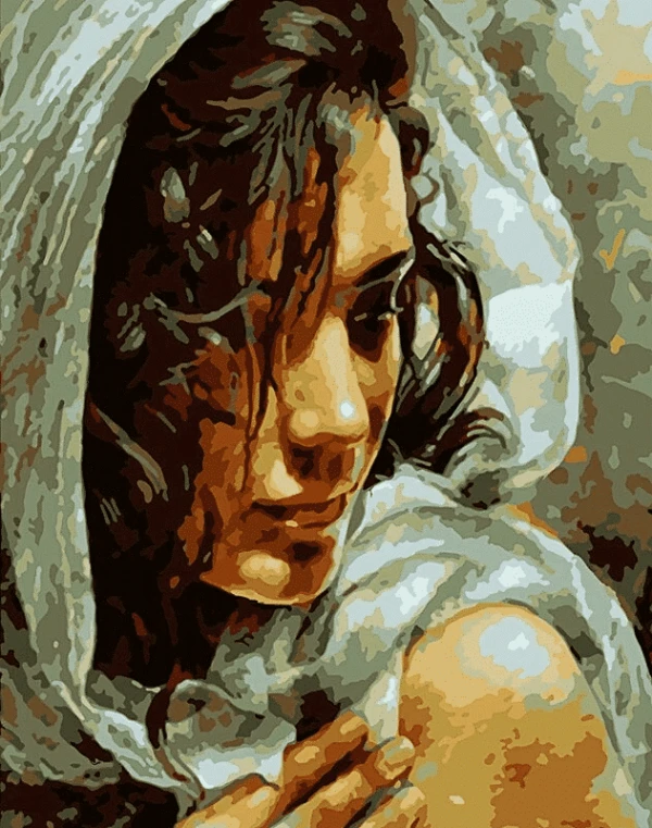 Paint by Numbers Kit Woman Scarf - Just Paint by Number