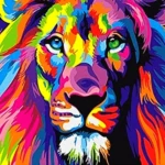 Paint by Numbers Kit Colorful Lion - Paint by Numbers Kit