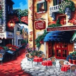 Paint by Numbers Kit Landscape Small Town - Just Paint by Number