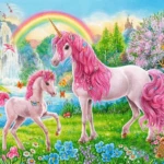 Paint by Numbers Kit for Kids Pink Unicorn - Just Paint by Number