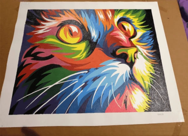 Paint by Numbers Kit Colorful Cat - Just Paint by Number