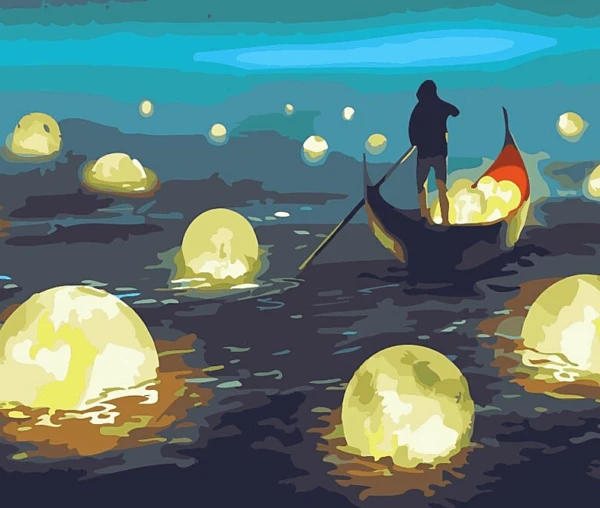 Paint by Numbers Kit Ferryman Magical Scenery