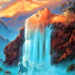 Paint By Number Kit Abstract Woman Waterfall - Just Paint by Number