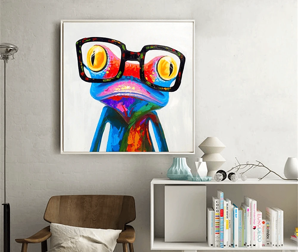 Cute Colorful Glasses Frog Painting By Number Kit - Just Paint by Number