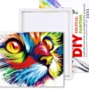 Paint by Numbers Kit Colorful Cat - Just Paint by Number