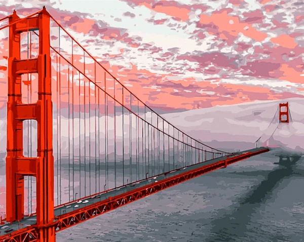 Paint by Numbers Kit Golden Gate Bridge Landscape