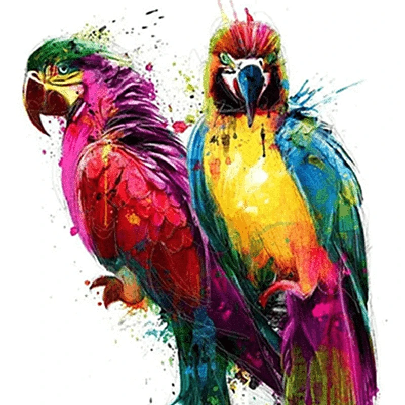 Photo of Abstract Parrots - Paint By Numbers Kit