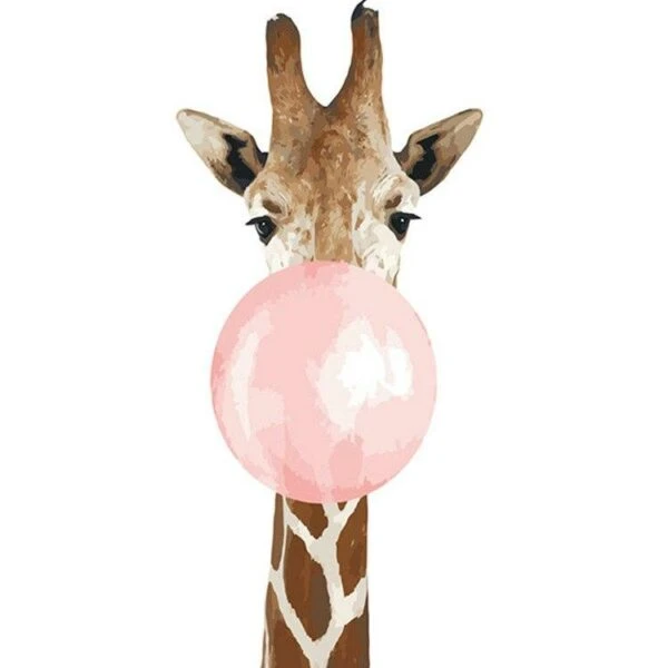 Paint by Numbers Kit Giraffe Bubble
