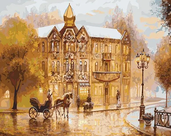 Vintage Europe Street Paint by Numbers - Just Paint by Number