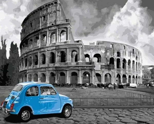 Vintage Rome Colosseum Paint by Numbers Kit - Just Paint by Number