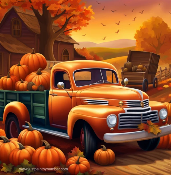 Diamond Painting Kit - Thanksgiving Pumpkin Truck