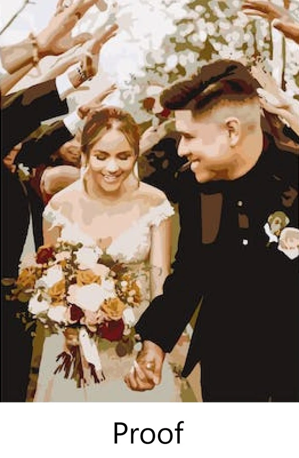 Proof photo of custom paint by number kit.