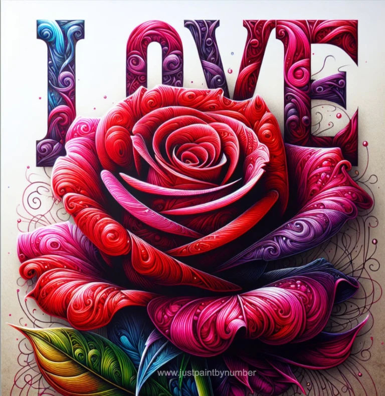 picture of paint by number painting Love